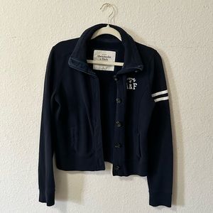 Abercrombie & Fitch AF Blue Woman Thick Heavy Navy Cardigan Sweater